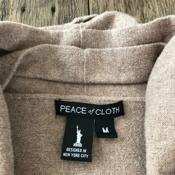 Peace of Cloth Medium Zip Front Boxy Sweater Pocket Cardigan Walnut Brown Cotton - Picture 6 of 13